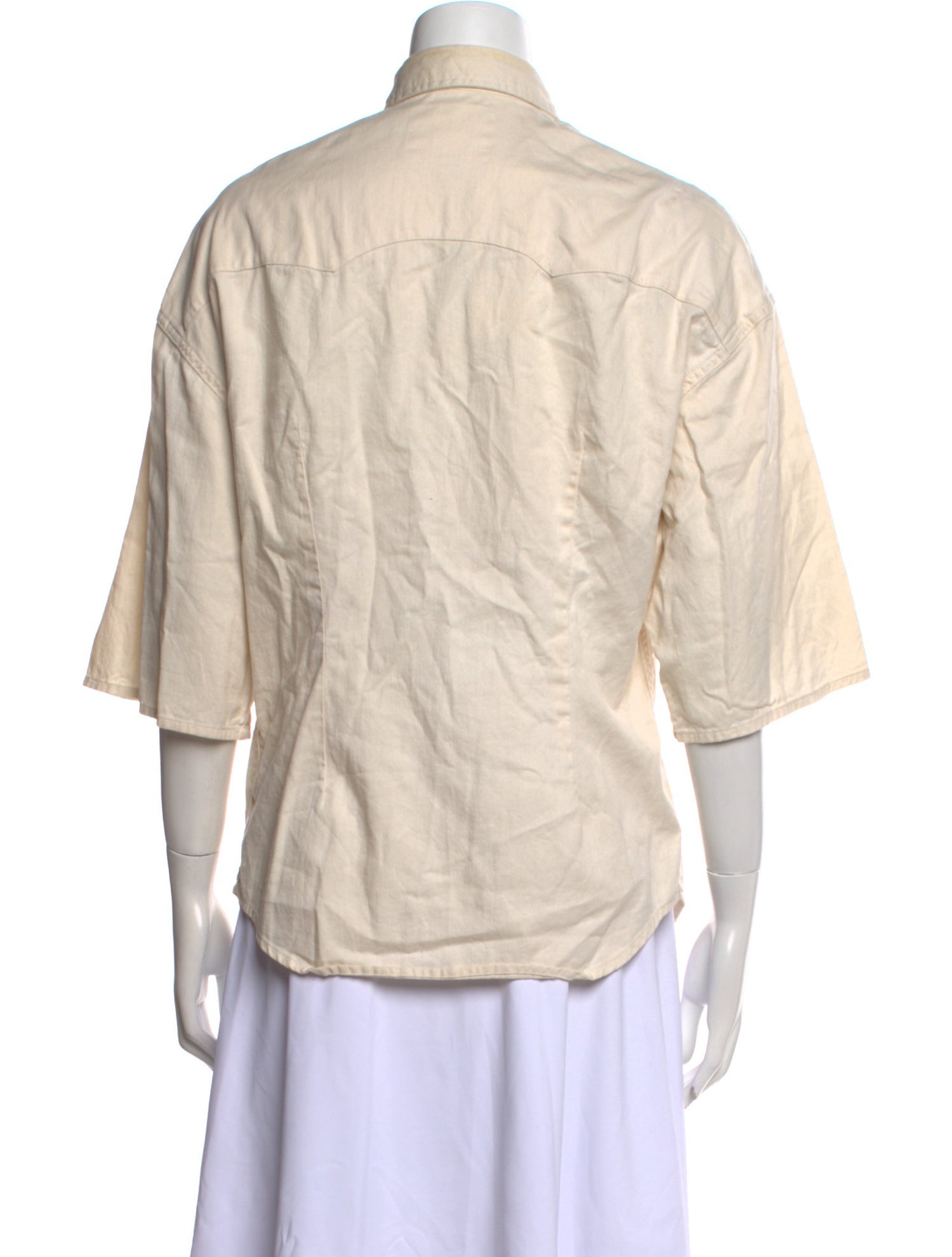 R13 Three-Quarter Sleeve Button-Up Top